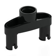 Technic Pin Connector 3L with 2 Pins and Center Hole [Pin Ridges Across Part] (Black)