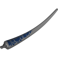 Animal Body Part, Dinosaur, Baryonyx Tail, with Pin, Dark Blue Spots Print (Dark Bluish Gray)