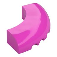 Brick Round Corner 5 x 5 x 1 Curved, Bottom Cut Outs, No Studs, 7 Bottom Tubes (Dark Pink)