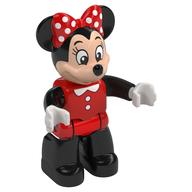 Duplo Figure Minnie Mouse with Red Swimsuit Print, and Black Legs (Red)