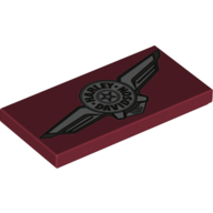 Tile 2 x 4 with Skew Harley Davidson Logo Print (Dark Red)