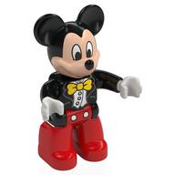Duplo Figure Mickey Mouse with Black Jacket and Yellow Bow Tie - Red Trousers (Black)