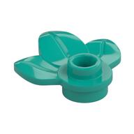 Plant, Plate 1 x 1 Round with 3 Leaves (Dark Turquoise)