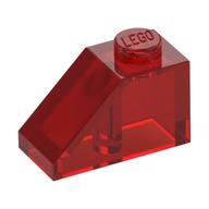 Brick Sloped 45° 2 x 1 with Bottom Pin (Trans-Red)
