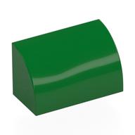 Brick Curved 1 x 2 x 1 No Studs (Green)
