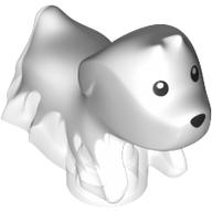 Animal, Dog, Ghost with Trans-Clear Marble (White)