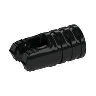 Hinge Cylinder 1 x 2 Locking with 2 Click Fingers and Axle Hole, 7 Teeth (Black)