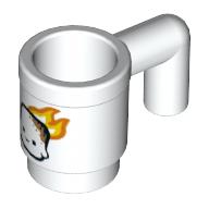 Equipment Cup / Mug with Marshmallow with Flames/Fire Print (White)