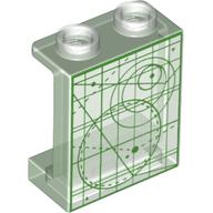 Panel 1 x 2 x 2 with Screen with Green Space Coordinates Print (Trans-Clear)
