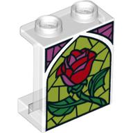 Panel 1 x 2 x 2 with Stained Glass Rose Print (Trans-Clear)