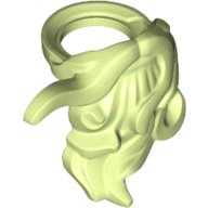Minifig Neckwear Beard and Moustache, Long Curly (Yellowish Green)