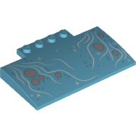 Brick Curved 5 x 8 x 2/3 with River, Rocks Print (Medium Azure)