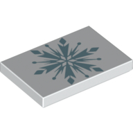 Tile 2 x 3 with Sand Blue Snowflake Print (White)