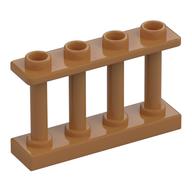 Fence Spindled 1 x 4 x 2 [4 Top Studs] (Medium Nougat)