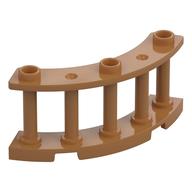 Fence Spindled 4 x 4 x 2 Quarter Round with 3 Studs (Medium Nougat)