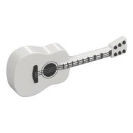 Musical Instrument Guitar Acoustic with Silver Strings Print (White)