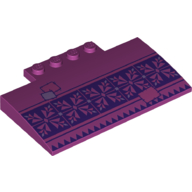 Brick Curved 5 x 8 x 2/3 with Dark Purple Carpet/Tapestry Snowflakes Print (Magenta)