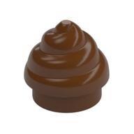 Plate Round 1 x 1 Swirled Top / Poo (Reddish Brown)