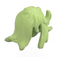 Hair Long in Wind with Marbled Trans-Neon Green Pattern (Yellowish Green)