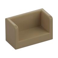 Panel 1 x 2 x 1 with Rounded Corners and 2 Sides (Dark Tan)