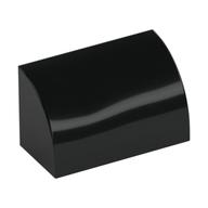 Brick Curved 1 x 2 x 1 No Studs (Black)