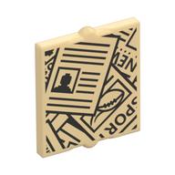 Glass for Window 1 x 2 x 2 Flat with Newspapers Print (Tan)