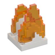 Plate Special 2 x 2 with Pixelated Trans-Orange Flames Pattern (White)