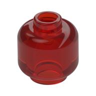 Minifig Head [Plain] [Vented Stud - 2 Holes] (Trans-Red)
