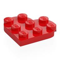 Plate Angled 3 x 3 with Heart Shape (Red)