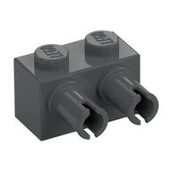 Brick Special 1 x 2 with 2 Pins, Square Pin Holes (Dark Bluish Gray)