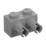 Brick Special 1 x 2 with 2 Pins, Square Pin Holes (Light Bluish Gray)