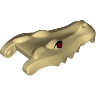 Animal Body Part, Alligator / Crocodile Head Upper Jaw in Tan with Red Eyes Print (Tan)