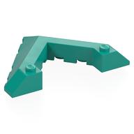 Brick Wedged, Sloped 45° 6 x 8 with Pointed Cutout (Dark Turquoise)