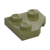 Wedge Plate 2 x 2 Cut Corner (Olive Green)