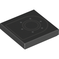 Tile 2 x 2 with Light Bluish Gray Fuel Cap Print (Black)