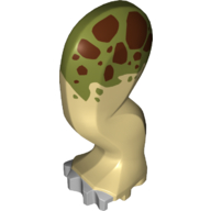Animal Body Part, Dinosaur, Triceratops Leg, Left, Rear / Hind, with Pin, Light Bluish Gray Nails and Reddish Brown and Olive Green Print (Tan)