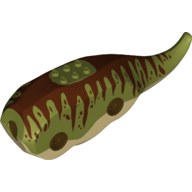 Animal Body Part, Dinosaur, Triceratops Body with Reddish Brown Stripes (Olive Green)