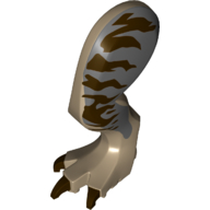 Animal Body Part, Dinosaur, Tyrannosaurus Rex Leg, Left, with Pin, Dark Brown Claws and Dark Brown Stripes on Dark Bluish gray Print (Dark Tan)