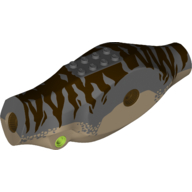 Animal Body Part, Dinosaur, Tyrannosaurus Rex Body with Dark Bluish Gray Top with Dark Brown Stripes Print (Dark Tan)