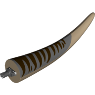 Animal Body Part, Dinosaur, Tyrannosaurus Rex Tail, with Pin, Dark Bluish Gray Top and Dark Brown Stripes Print (Dark Tan)