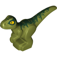 Animal, Dinosaur, Raptor, Baby, Dark Green Stripes (Olive Green)