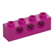 Technic Brick 1 x 4 [3 Pin Holes] (Magenta)
