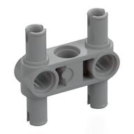 Technic Pin Connector Hub Perpendicular 3L with 4 Pins (Squared Holes) (Light Bluish Gray)