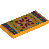 Tile 2 x 4 with Carpet Decoration Print (Bright Light Orange)