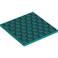 Tile 6 x 6 with Roof Tiles Print (Dark Turquoise)