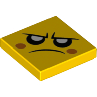 Tile 2 x 2 with Angry Face Print (Yellow)