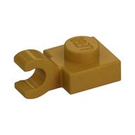 Plate Special 1 x 1 with Clip Horizontal [Thick Open O Clip] (Pearl Gold)