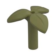 Plant, Stem with 3 Leaves and Bottom Pin (Olive Green)