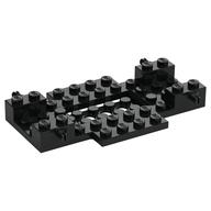 Vehicle Base 6 x 10 x 1 with Wheels Holder and 4 x 2 Recessed Center, Corner Cutouts with Smooth Underside (Black)