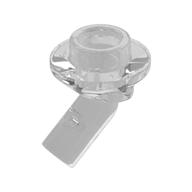 Bar, Angled with 1 x 1 Round Plate / Stud on End (Trans-Clear)